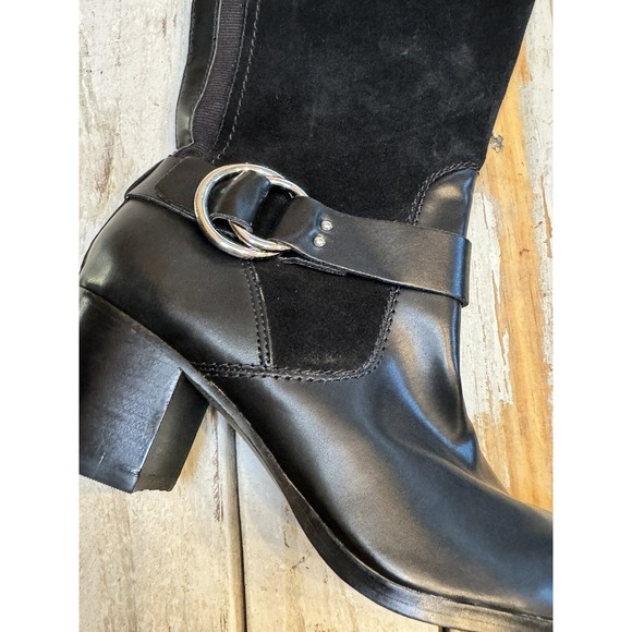 Marc Fisher Over Knee Riding Boots Editer Women's Size 9 Black Leather Worn Once - Picture 2 of 16
